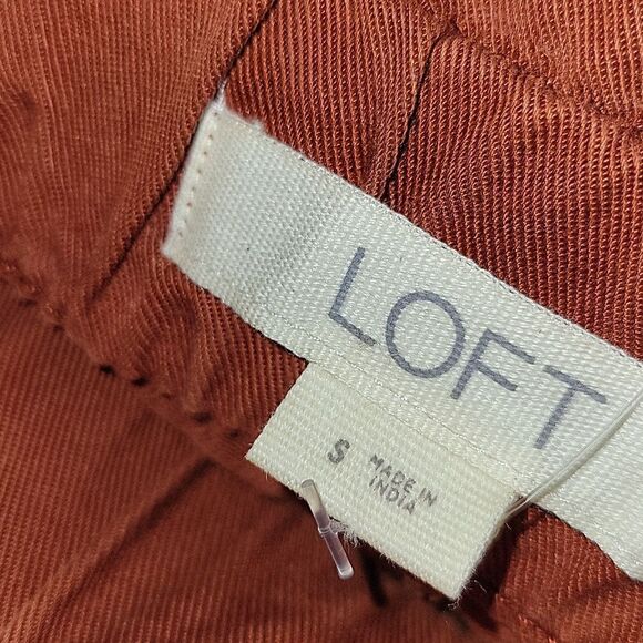 Ann Taylor Paperbag Elastic waist Lyocell Short Rust NWT Small - Picture 5 of 6